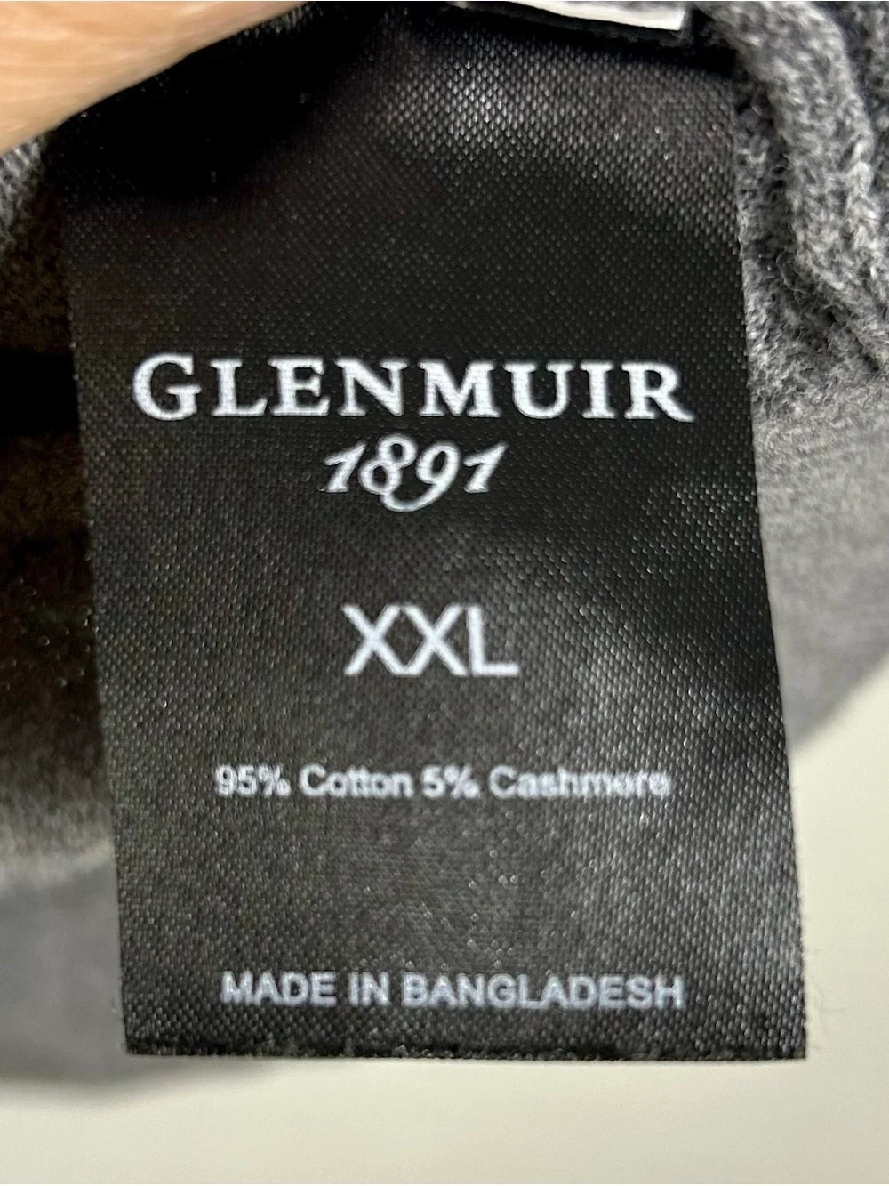 Glenmuir 1891 Touch of Cashmere Quarter Zip Golf Sweater Gray XXL Embroidered L
